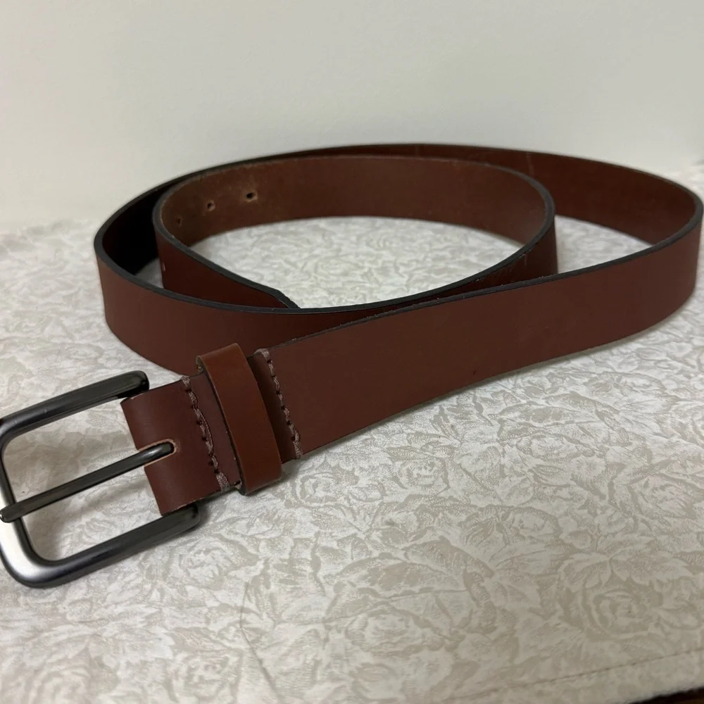 Timberland Men's Classic Buckle Brown Leather Belt for Jeans size 46